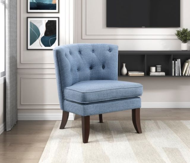Homelegance® Melrose Blue/Espresso Accent Chair-1