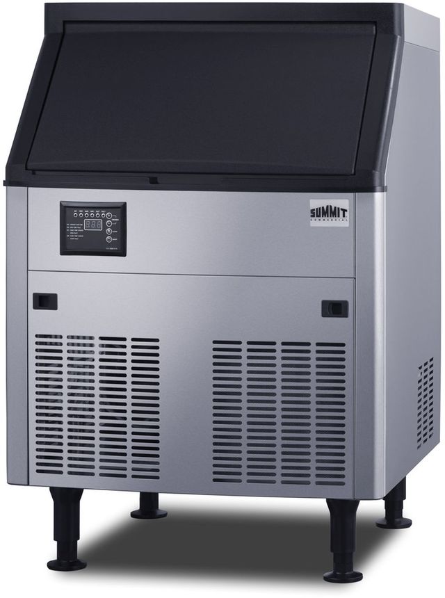 Summit® 26" 210 lb. Stainless Steel Freestanding Ice Maker-2