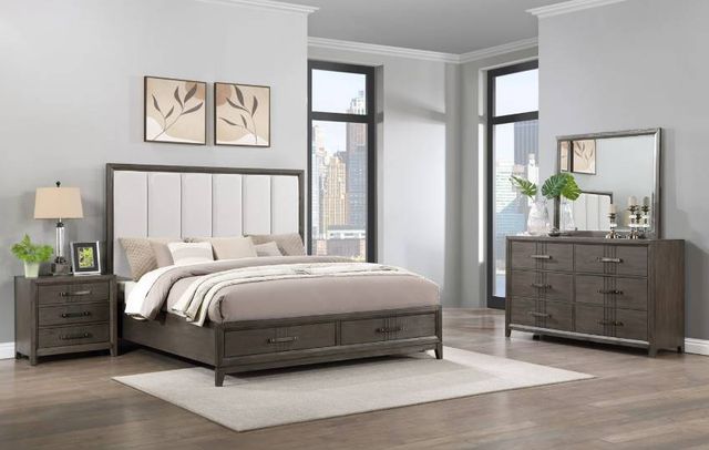 New Classic® Home Furnishings Landon 4-Piece Walnut King Platform Storage Bedroom Set-1