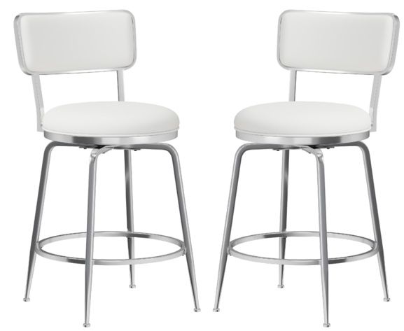 HH2 Home Baltimore Metal Swivel White Counter Stool
