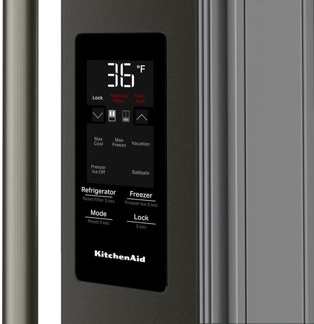 KitchenAid® 36" 30.5 Cu. Ft. Black Ore French Door Refrigerator with Exterior Water and Ice Dispenser-3