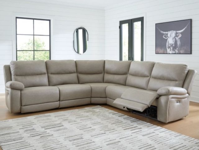 Signature Design by Ashley® Narwhal Place 5-Piece Pebble Power Reclining Sectional-4