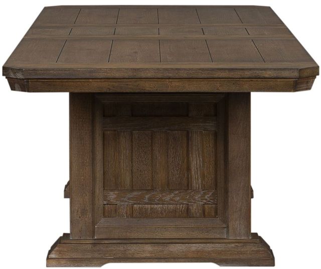 Liberty Furniture Artisan Prairie 5-Piece Aged Oak Trestle Table Set-3