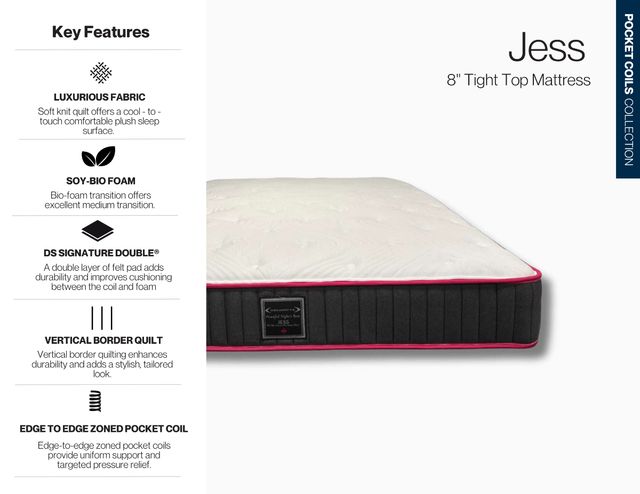 Dreamstar Bedding Pocket Coils Collection Jess 8" Wrapped Coil Medium Tight Top Queen Mattress in a Box-2
