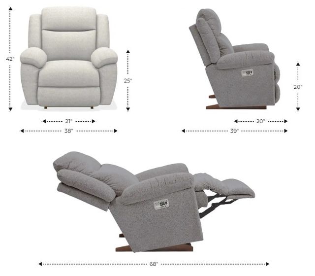 La-Z-Boy® Joel Pewter Power Rocking Recliner with Headrest-2