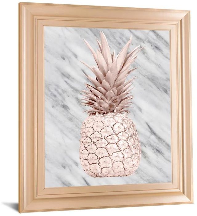 Classy Art Rose Gold Pineapple on Gray Marble by Nature Magick Wall Art-1