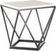 Elements International Riko Black End Table with White Marble Top-0