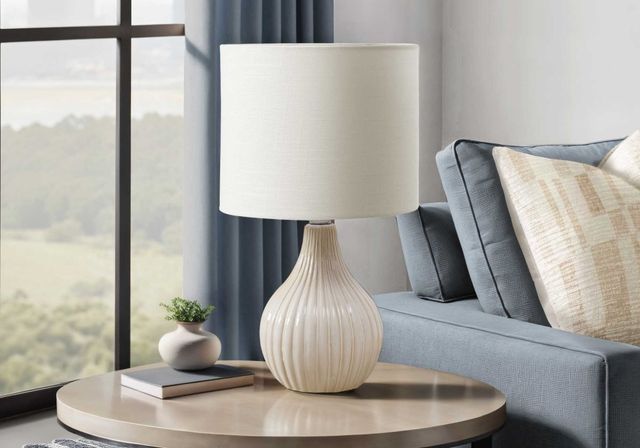 Monarch Specialties Inc. Beige Ceramic Table Lamp -2