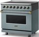 Viking® 5 Series 36" Novembery Sky Pro Style Induction Range with Brushed Brass Trim-2