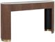 Fairfield® Dimitri Demilune Brown Console Table with White Marble Top-0