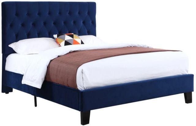 Emerald Home Amelia Navy Queen Upholstered Panel Bed-0