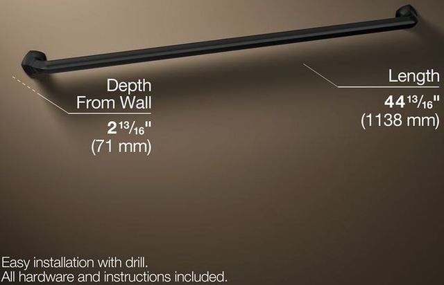 KOHLER® Occasion® Matte Black 42" Grab Bar-1