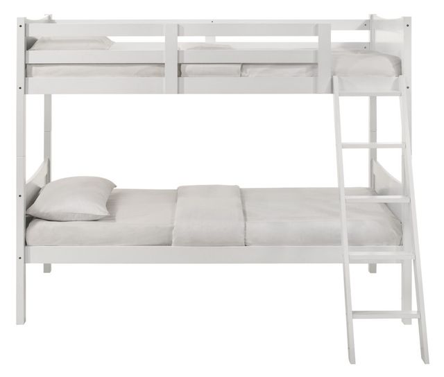 Elements International Sami White Twin Over Twin Bunk Bed-1