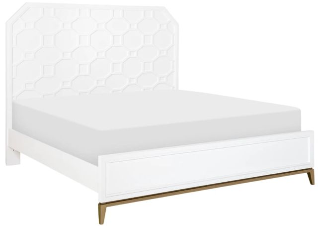 Legacy Classic Chelsea by Rachael Ray Bright White Lattice King Panel Bed-0