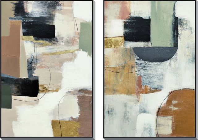 Classy Art 2-Piece Style 2 Hand Painted Textured Wall Art Set-0