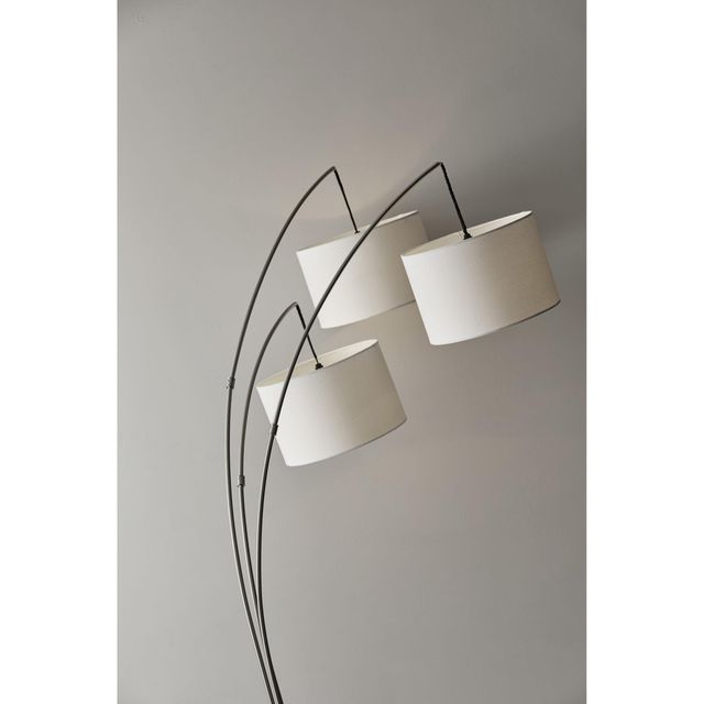 Adesso® Trinity Brushed Steel Arc Lamp-2