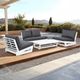 Linon Bluffton 4-Piece Gray/White Acacia/Fabric Outdoor Conversation Set-4