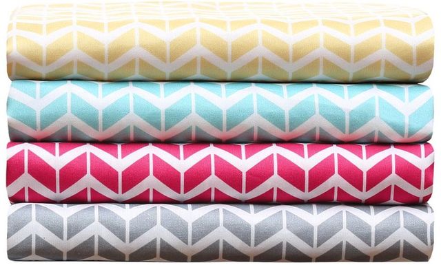 Olliix by Intelligent Design Black Twin XL Chevron Printed Microfiber Sheet Set-3