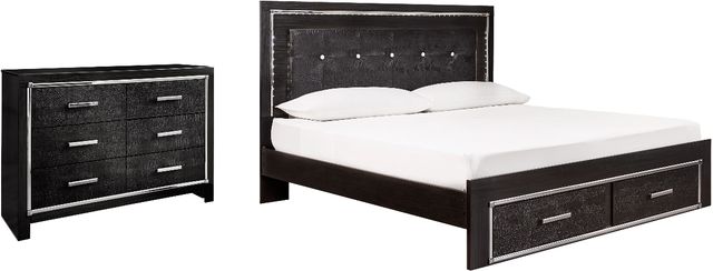 Signature Design by Ashley® Kaydell 2-Piece Black King Storage Panel Bedroom Set-0