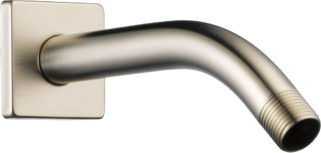 Brizo Essential™ Brilliance® Brushed Nickel 7" Linear Square Wall Mount Shower Arm and Flange-0