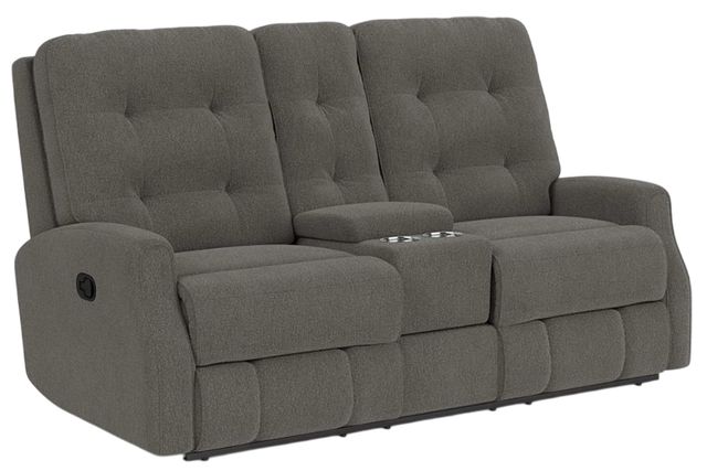 Flexsteel® Devon Coal Reclining Loveseat with Console-0