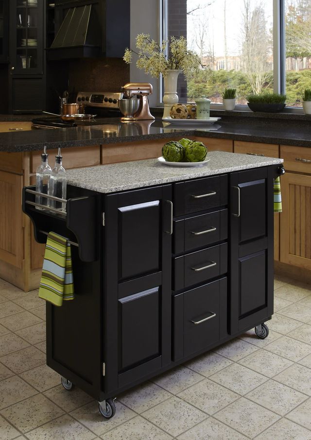 homestyles® Create-a-Cart Black/Granite Kitchen Cart-1
