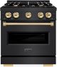 ZLINE Classic Autograph Edition 30" Black Stainless Steel Pro Style Dual Fuel Range with Polished Gold Accents-0