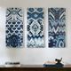 Olliix by Madison Park Flourish Ikat 3 Piece Blue Gel Coat Canvas Set-3