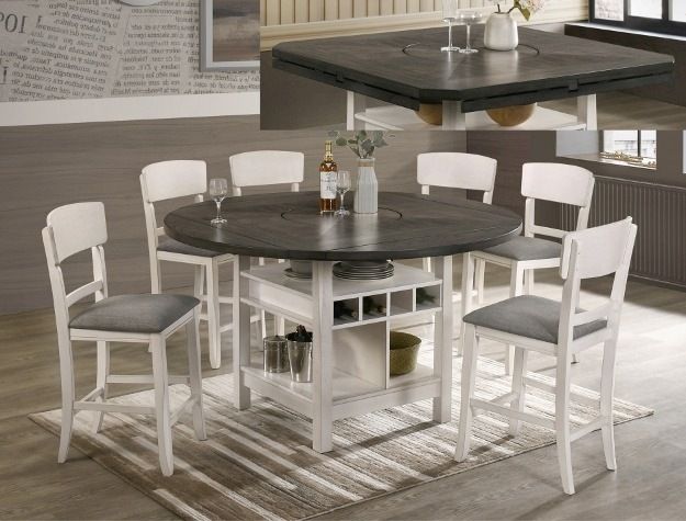 Crown Mark Conner Grey Counter Height Table with Chalk Base-1