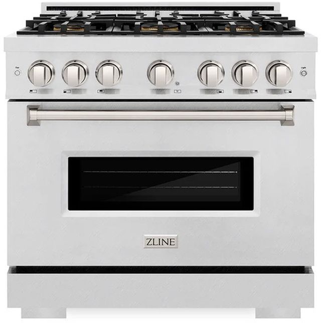 ZLINE 36" 5.2 cu. ft. Gas Range with 6 Burner DuoPro™ Cooktop and Convection Gas Oven in Satin Stainless Steel -0