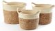 Giftcraft 3-Piece Cream/Light Brown Natural Grass Basket Set-0