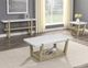 Steve Silver Co. Perth White Sofa Table with Weathered Sand Base-3
