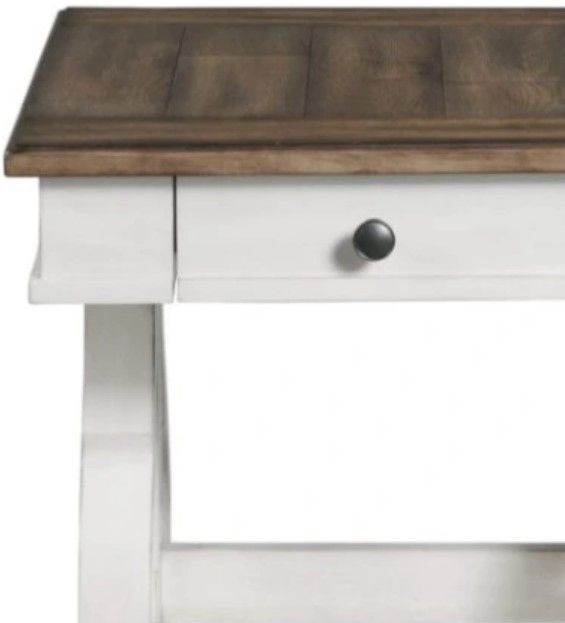 Intercon Drake French Oak 24" End Table with Rustic Gray Base-2