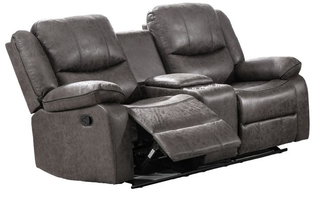 Mazin Furniture Everett Grey Reclining Glider Loveseat-2