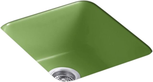 KOHLER® Iron/Tones® Fresh Green 17" Top/Undermount Single-Bowl Bar Sink-0