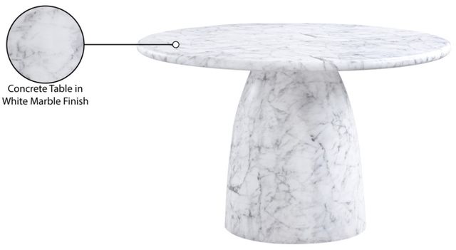 Meridian Furniture Cosenza White 49" Indoor/Outdoor Concrete Dining Table-4