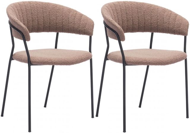 Zuo® Modern Josephine 2-Piece Black/Brown Dining Arm Chair Set-0