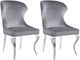 Coaster® Cheyanne 2-Piece Grey/Polished Chrome Upholstered Dining Side Chair Set-4