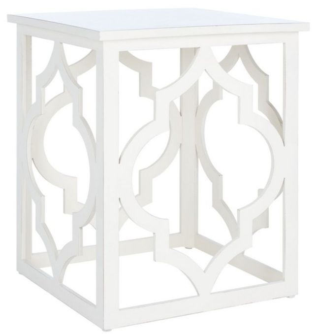 Safavieh Milo Cream Leaf Trellis End Table-0