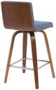 Armen Living Vienna 2-Piece Vintage Blue/Walnut Swivel Counter Stool Set-3