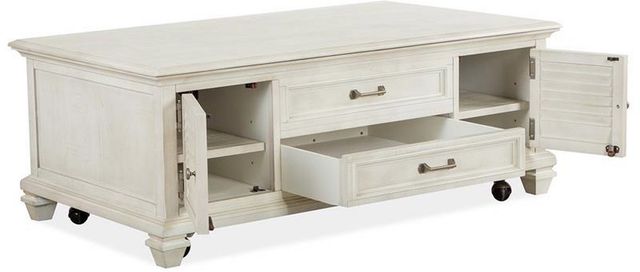 Magnussen Home® Newport Alabaster Cocktail Table with Casters-3