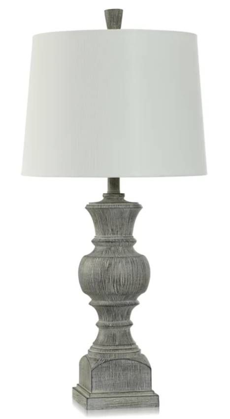 Stylecraft Bullwell Grey/White Table Lamp -0