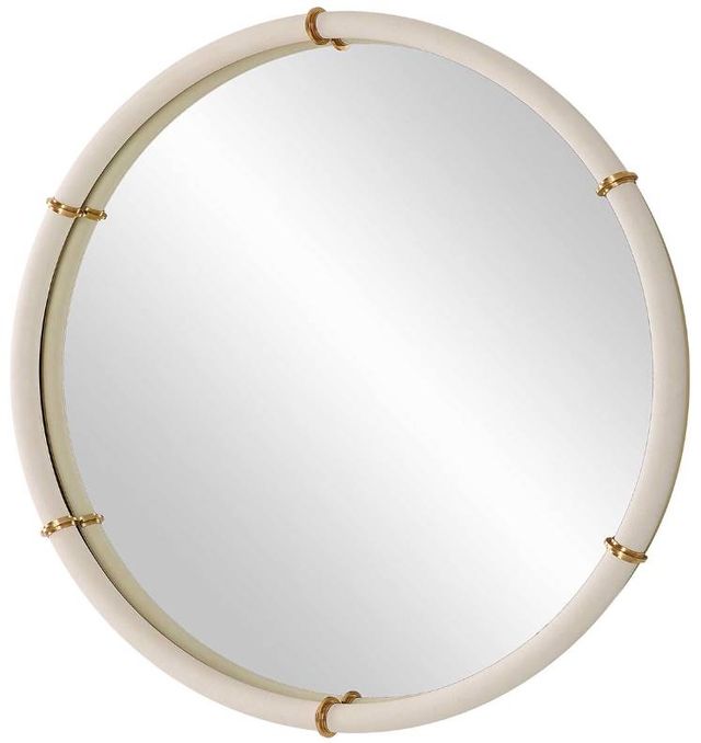 Uttermost® Cyprus White Round Mirror-4