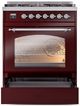 Ilve® Nostalgie II Series 30" Burgundy Pro Style Dual Fuel Range-4