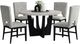Elements International Oregon 5-Piece Gray Marble Top Dining Set with Black Base-0