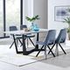 Armen Living Lexi 2-Piece Blue/Matte Black Dining Side Chair Set-2