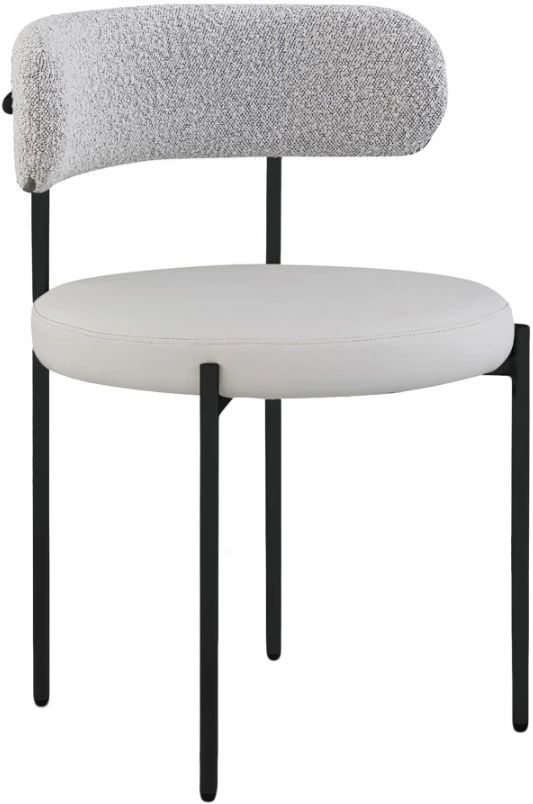 Meridian Furniture Beacon Taupe/Black Vegan Leather And Boucle Fabric Upholstered Dining Chair-0