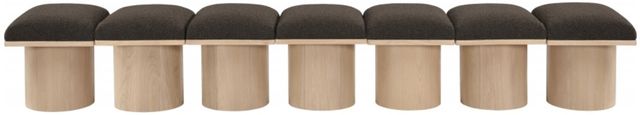 Meridian Furniture Pavilion 7-Piece Brown/Natural 109" Modular Bench Set-1