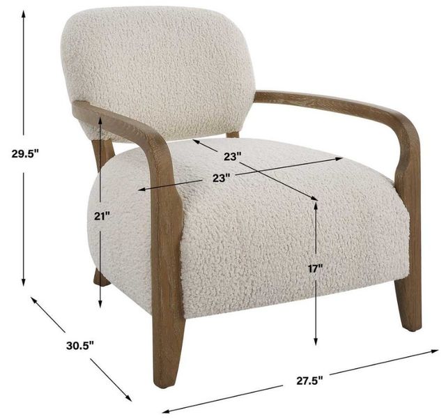 Uttermost® Telluride Natural Shearling Accent Chair-2