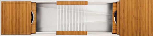 The Galley® Natural Golden Bamboo Ideal Workstation 7S with Eight Tool Culinary Kit-0